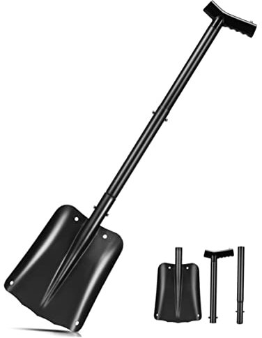 Garneck Schneebeseitigungswerkzeug Schabwerkzeug Boden einziehbar multifunktionswerkzeug Eiskratzer Schneekratzer Schneeräumer Offroad Schneepflug Lipgloss Klappschaufel Schneeschaufel