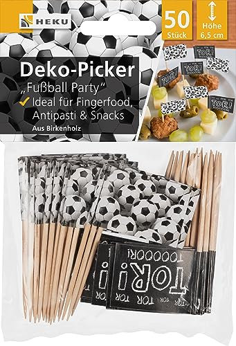 Heku - 50 Deko-Picker *Fußball Party* 6,5 cm