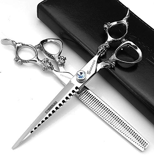 7-Zoll professionelle Haarschneidemaschine Set, Edelstahl scharfe Haarschneidemaschine, spezialisiert für Friseure (7 Zoll-2Stück-A)
