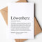 KAMEWI® Grußkarte LÖWENHERZ Definition | Klappkarte mit Briefumschlag aus Kraftpapier | Mutmacher Geschenk Aufmuntern Krebs Krebskämpfer Lieblingsmensch Bester Freund Herzensmensch