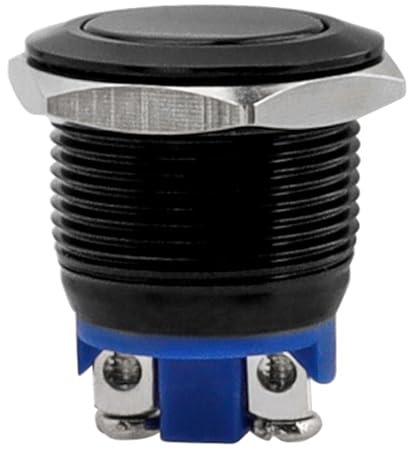 Bestgle drucktastenschalter 19mm taster wasserdicht momentanen druckschalter flachkopf runde mini drücken taster auto schalter ein/aus taste schalter schwarz