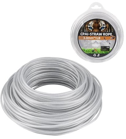 Gobesty Filo per decespugliatore, 43 m x 3 mm, resistente, filo di nylon con anima in acciaio per decespugliatore, per erba cresciuta e erbacce
