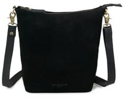 HOLZRICHTER Berlin Hobo Umhängetasche No 2-3 (M) schwarz - feminine Schultertasche, Shopper, handgefertigt aus Premium-Veloursleder