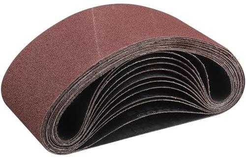 STEBRUAM Bandas de Lija 100x 560 mm,12piezas 80 grano Para Lijadora de Banda