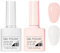Nail Polish Set, 2 PCS UV Gel Nail Polishes, White & Nude French Tip Manicure Nail Polish set, Long Lasting Chip Resistant Natural Classic Nail Polish, DIY Nail Art Salon Gift for Women & Girls