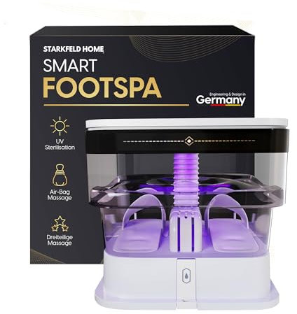 STARKFELD HOME® AQUARELAX – Faltbares Luxus Fußbad | Fußwärmer mit Shiatsu-Massage | Selbstdesinfizierend & Keimfrei|Fußsprudelbad mit Heizfunktion | Kompakt, Elektrisch & Perfekt für schmerzende Füße