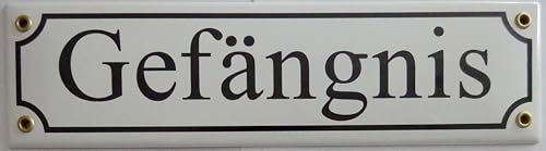 Emaille Schild 8x30cm - Gefängnis Tor Tür