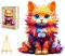 PASJO Holzpuzzle Erwachsene Katzemotiv 250 Teile 35,5x30,7 cm Geschenkidee Tierförmige Puzzleteile Creative Jigsaw Mini-Staffelei Holzschachtel