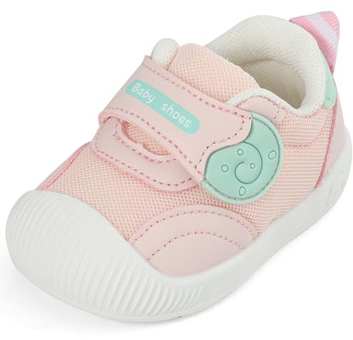 MK MATT KEELY Scarpe Neonato Scarpine Primi Passi Bambino Neonata Maglia Traspirante con Suole Gomma Antiscivolo,Rosa,EU 21