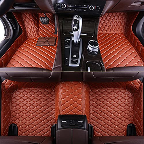 Auto Fußmatte für BYD Tang EV 6 Sitze 2022 2023 2024 Maßgeschneiderte Allwetter Leder Wasserdicht Staubdicht Kratzfest rutschfest Protection Liner,H:Brown