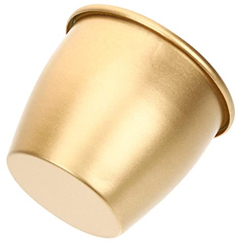 BEBEMOKO Maceta De Metal Dorada para Plantas Contenedor Decorativo para Jardín Oficina y Balcón Diseño Moderno y Resistente para Suculentas y Flores