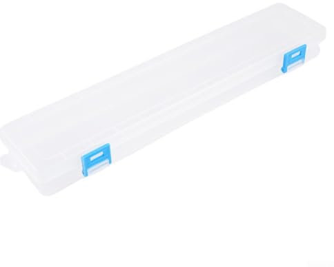 FACULX Clear Plastic Art Supply Storage Box with Buckle Design, Minimalist Style, 13 x 7 x 3.5cm, White