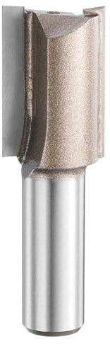 sourcing map Straight Router Bit 1/2 Inch Shank 25/32 Cutting Dia, 2 Flutes 1.18 Inch Cutting Length YG6 Carbide Cutter with PTFE Heat Resistance Coating, Woodworking Grooving Trim Bit