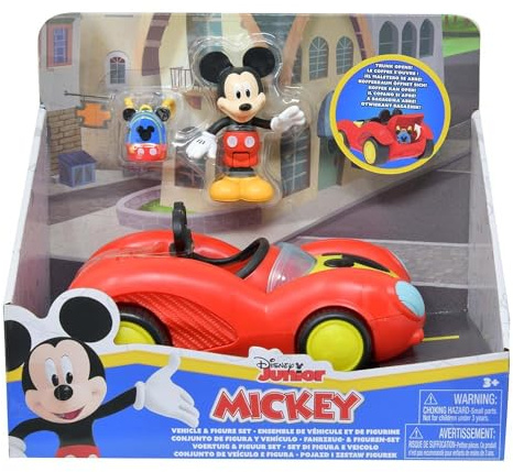Disney Junior Mickey Mouse - Conjunto de vehículo y Figura - con Figura de Mickey Mouse y Coche Convertible