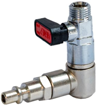 PATERLINI Robinet pour tige abattoir – raccord pour tige secoueur Olive Pneumatique – Valve pivotante de contrôle du débit d'air – 2 variantes : avec douille et pivotante. Fabriqué en Italie