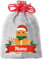 Bolso de Navidad lindo personalizado con nombre deseado y diseño de pan de jengibre para niños. Tamaño 12 x 20 cm