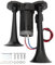 24V 130dB LKW Hupe, Schwarz Lauter Klang Doppeltrompeten Lufthupe für 24V LKW, Auto, Boot, Zug, Van, Yacht, Motorrad