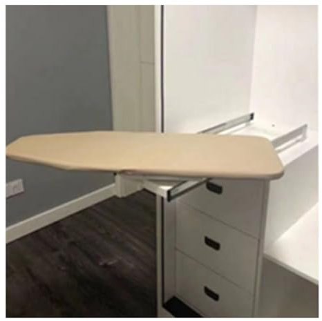 GCGC Retractable Ironing Board,Pull-out Ironing Board Save Space,Sliding out Fold Iron Board Mounted in Closet,for Wardrobe Cloakroom Home Apartment(Beige)