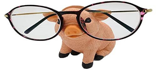 AMJDGEU Brillenrahmen Netter Tier Brillenhalter für Home Office Schreibtisch Dekoration Geschenk (Schwein)