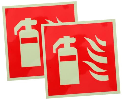 DOITOOL Brandschutz-schildaufkleber 2er-set Gut Sichtbare Leuchtaufkleber Für Büro- Und Industrieumgebungen