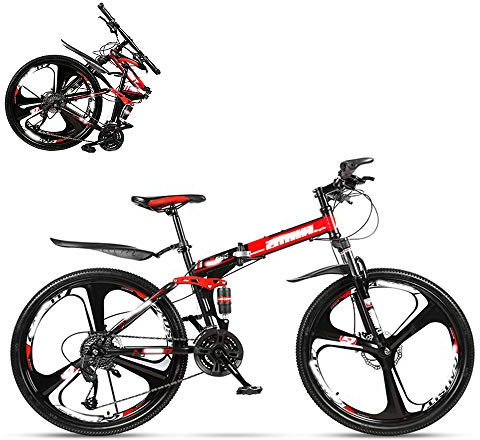 Faltbares Fahrrad für Erwachsene, 26-Zoll-Offroad-Rennen mit doppelter Stoßdämpfung und Variabler Geschwindigkeit, mit vorderer Stoßdämpferverriegelung, 4 Farben, geeignet für eine Höhe von 165 bis