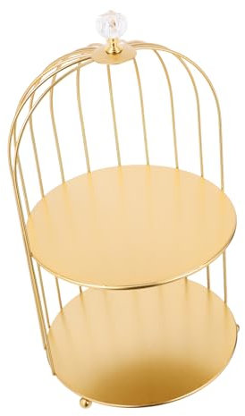KOCKSHION Desktop-Kuchen-dessertständer Kosmetik-Organizer Für Vogelkäfige Süßigkeiten-Server Nur Vogelkäfigständer Vogelkäfiggestell Kuchen-Display-Schild Eisen Golden