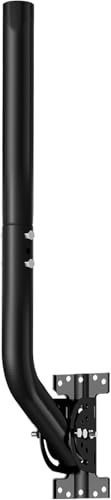 Mât d'antenne Universel pour antennes de télévision/Satellite/Radio/Wi-FI - Support d'installation sur Poteau et Mural réglable (Support de 52 cm - Noir)