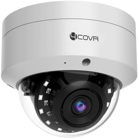 4COVR CCTV Camera 5MP PoE, Outdoor Wired Surveillance Dome Security IP Camera with Mic, IK10 Vandal-Proof IP67, Smart Human/Vehicle Detection, 100ft HD Night Vision, 2.8mm Lens, ELY54AX5MA(NOT PTZ)
