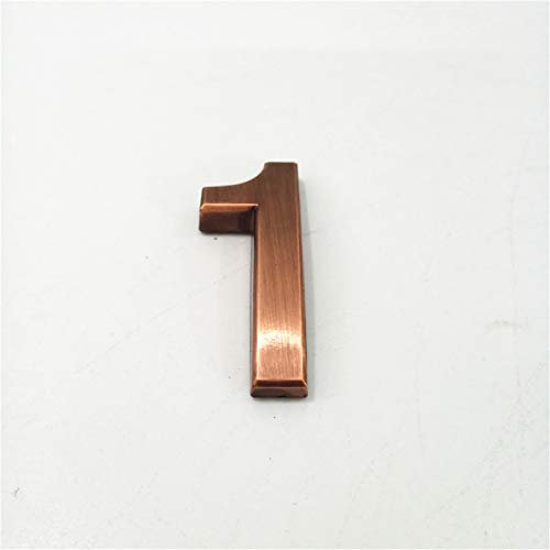 House Numbers，Wall Letters House Number Bronze Number House Hotel Door Number Address Digits Sticker Plate Sign 0-9, Wide Application(1,5cm)