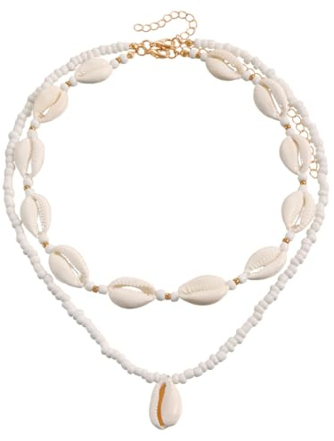 QOCUILC Collana conchiglie, Collana mare, Collana estate, Collana mare donna, A