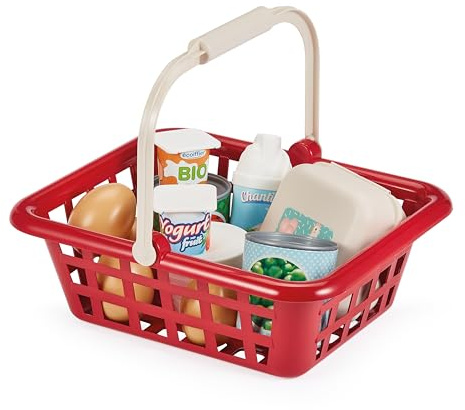 Ecoiffier - Panier Épicerie Enfant Garni Grand Modèle - Produits Alimentaires Factices Inclus - Jeu d'imitation - Dès 18 Mois - Jouet pour Enfant - 10996 - Garantie France Origine