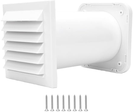 Eujgoov Hooded Wall Vent Adjustable Length Mounted Vent Pipe for Outdoor Through Wall Ventilator with Removable Mesh Screen