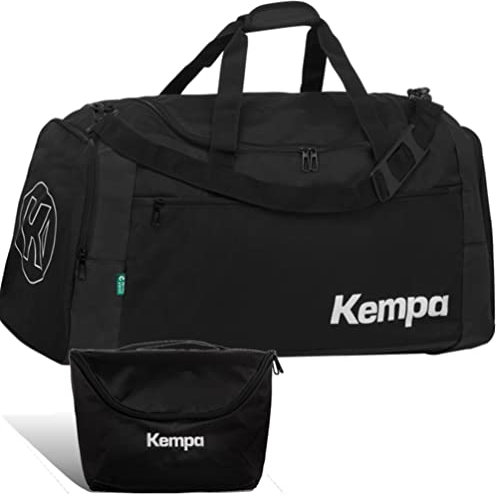 Kempa Sporttasche L schwarz 68,5 x 30 x 35 cm - 75L + Kempa Waschtasche
