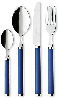 Villeroy & Boch Play! Blue Ocean Couverts de table pour 6 personnes, 24 pièces, Inox, Manche en plastique bleu