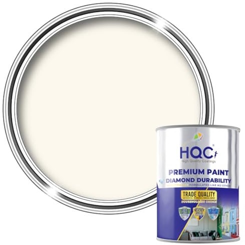 HQC Barn Paint 10L | Garden and Furniture Wood Paint | Outdoor Quick-Drying Protection for Garden Fence | Ivory