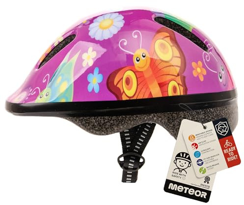 meteor Kinder fahrradhelm ab 1 Jahr – sicherer & stoßdämpfender Kinderhelm mit verstellbarem Headlock - waschbarem Fahrrad Helm Innenfutter – optimaler Schutz & leichtes Design für Baby-Abenteurer