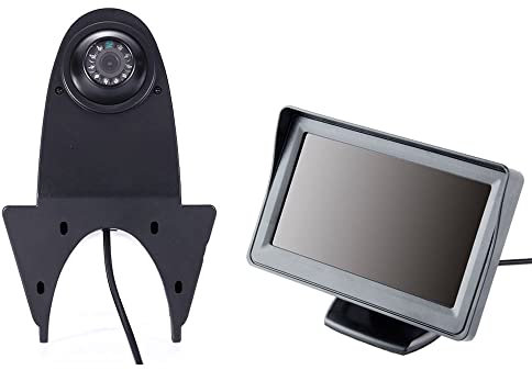 Rückfahrkamera Auto Rückansicht mit Nachtsicht 12 LED 170°Winkel Wasserdicht Rückfahrsystem + 4.3 LCD Auto Monitor für Citroen Berlingo Jumper Jumpy Nemo Dacia Dokker Van Nissan Navara HD