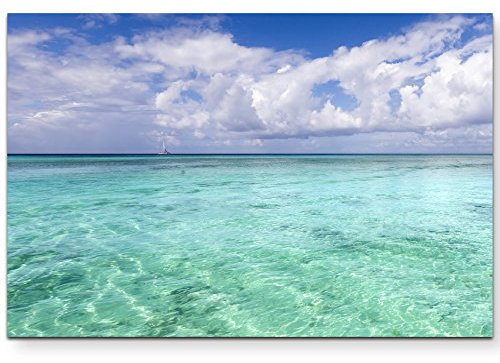 Paul Sinus Art Leinwandbilder | Bilder Leinwand 120x80cm Türkises Meer bei einer tropischen Insel