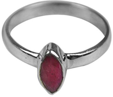 Ring mit Rubin-Edelsteinen, 925 Sterlingsilber, Größe 7