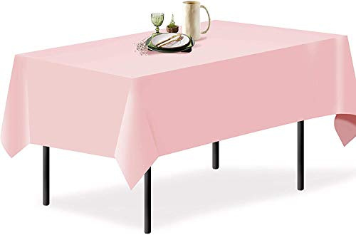 TINWARM Rettangolare Tovaglia in Raso per la Decorazione di Matrimonio/Compleanno/Battesimo del Bambino/Eventi 250 * 350CM (98.4in x 137.8in)- Rosa