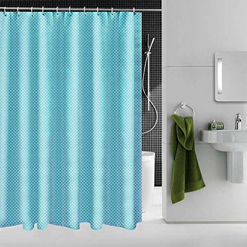 Householdfurnishing Super Quality Waterproof Polyester bathroom Shower Curtains with hook (Aqua, 180X180cm)