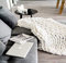 Blanket,Grob Gestrickte Decke, Grobe Strickdecke Merino Wolle Garn Arm Stricken Werfen, Yoga Matte Teppich, Super Große Klobige Stricken Decke Haustier Bett Stuhl Sofa,Weiß,60 * 60cm