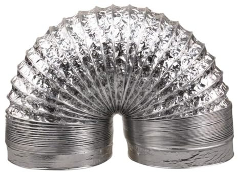ULTECHNOVO Aluminum Foil Ducting Hose 2m 180mm Diameter Flexible Dryer Vent Hose Air Intake Pipe Ventilation Fan Exhaust Hose for HVAC Ventilation