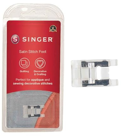 SINGER Presser Foot, Satin | Groove design, smooth stitching, ideal for quilting embellishments, craft projects, household machine compatible