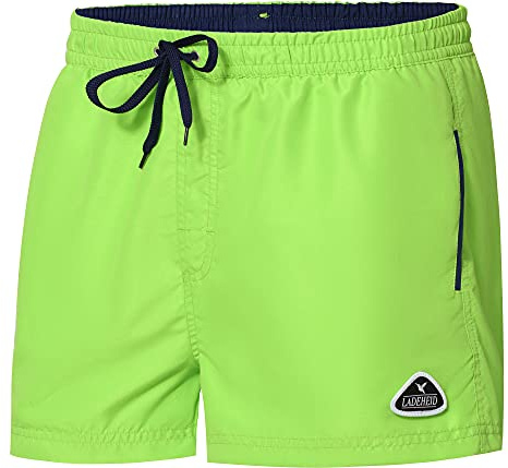 Ladeheid Herren Badehose kurz Schwimmshorts Badeshorts Schwimmhose LAZA1001 (Hellgrün Marineblau, XXL)