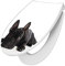 banjado Premium Toilettendeckel mit Absenkautomatik 45x38,4cm / WC Brille Soft Close/hygienischer Toilettendeckel/Klodeckel Duroplast mit Edelstahl Scharnier/Motiv Bulldogge