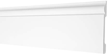 COSCA Zócalos en Ecopolímero - Zócalos con pasacables blanco, extremadamente resistentes - (CP4-2 metros) Estuco moldeado en poliestireno Ecopolímero