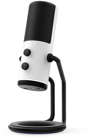 NZXT Capsule, AP-WUMIC-W1, Micrófono de transmisión USB, Audio de calidad, Patrón polar cardioide unidireccional, Captura de voz de alta resolución, Blanco