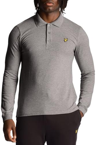 Lyle & Scott LS Polo Shirt LS Polo Shirt T28 Mid Grey Marl, XXL