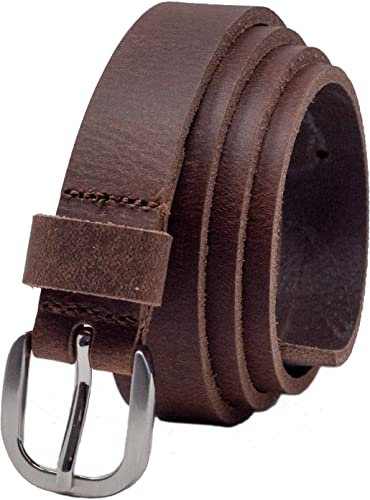 Ashford Ridge Cinturón de Cuero de Plena Flor de 25 mm - Vintage Marrón 4XL
